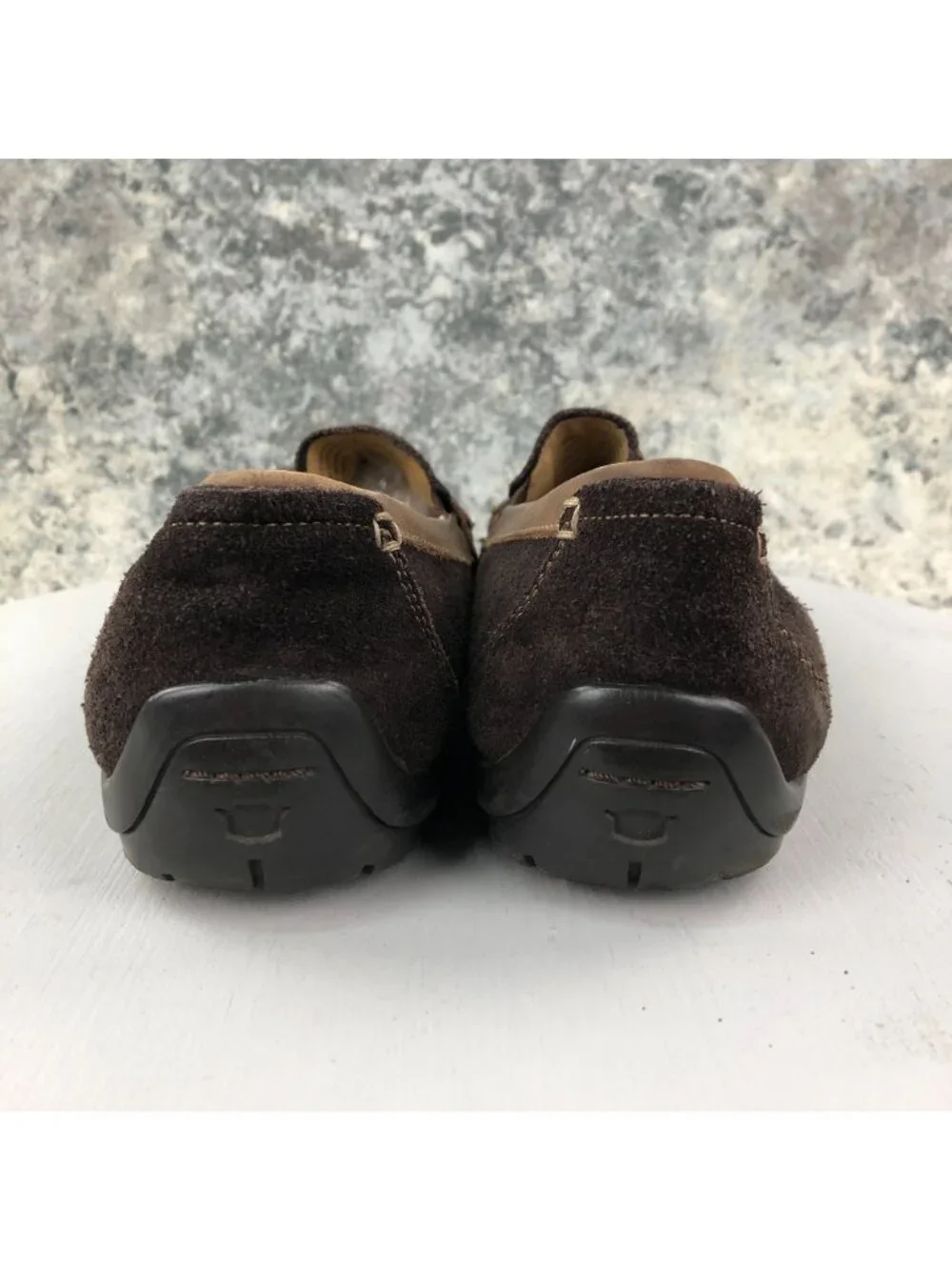 Florsheim Men's Size 10D Brown Leather Moc Toe Slip On Buckle Driving Loafers
